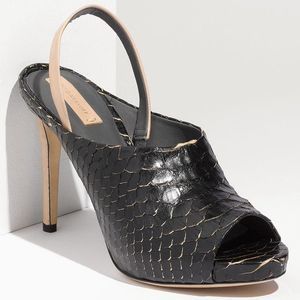 Reed Krakoff Black Python Slingback Mule 40 NWT